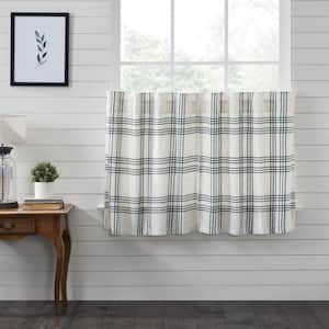 Pine Grove Plaid 36 in. W x 36 in. L Light Filtering Tier Window Panel in Pine Green Soft White Pair
