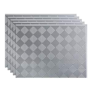 Miniquattro 18.25 in. x 24.25 in. Vinyl Backsplash Panel in Argent Silver (5-Pack)
