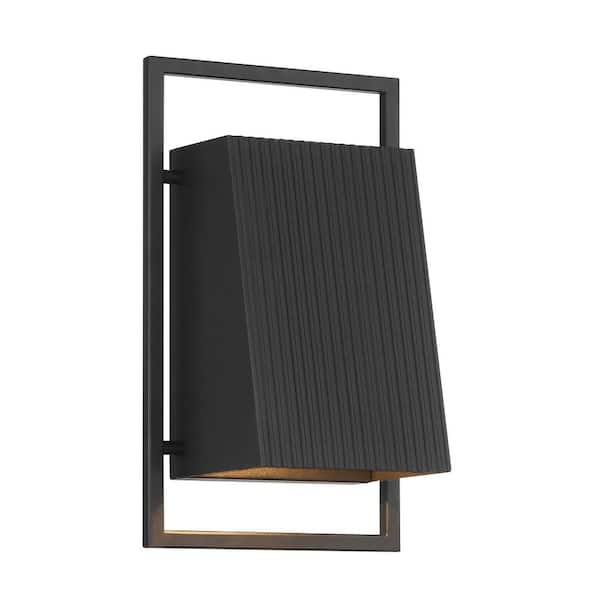 Pine Hills Black Dark Sky 1-Light Outdoor Line Voltage Hardwired Porch Light Wall Sconce with No Bulb Included