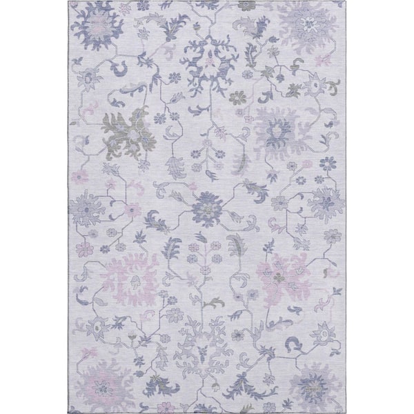 Mayfield Premium Machine Washable Abstract AMF1854 Lavender 8 ft. x 10 ft. Area Rug