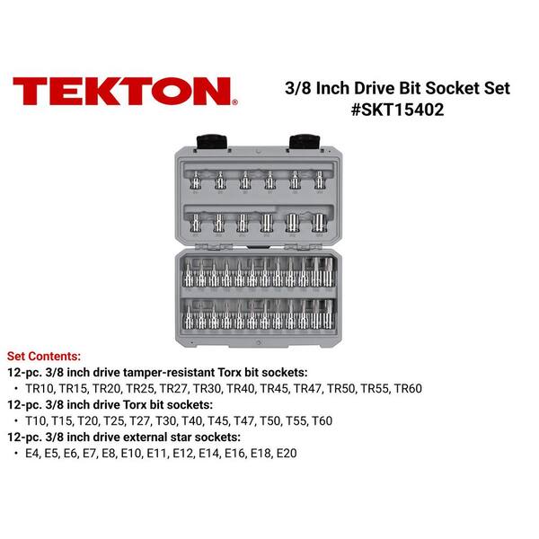3/8 in. Drive Torx/TR Torx Bit and External Star Socket Set (36-Piece)