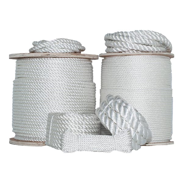 3/8 in. x 300 ft. Heavy-Duty All-Weather Twisted Polyester Rope - White