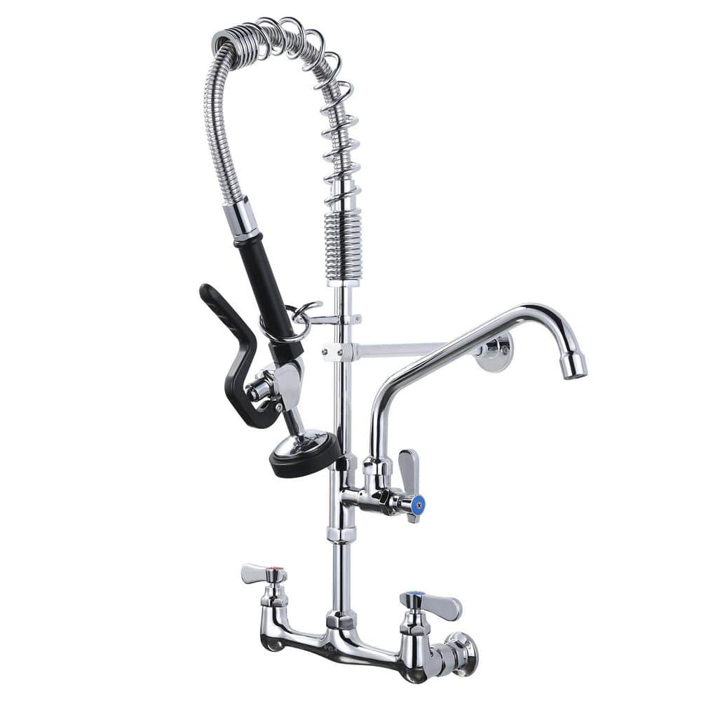 25 in. Triple Handles 180° Swivel Pull Down Sprayer Kitchen Faucet with Advanced Spray in Polished Chrome price history on PriceWatchPro