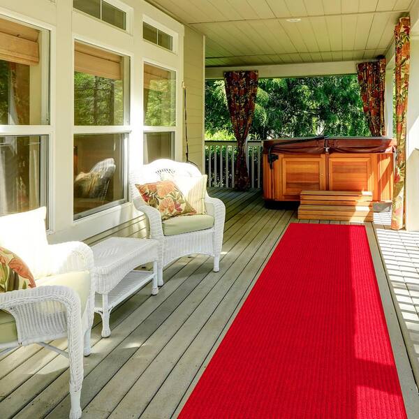 Sweet Home Stores Ribbed Waterproof Non-Slip Rubberback Runner Rug