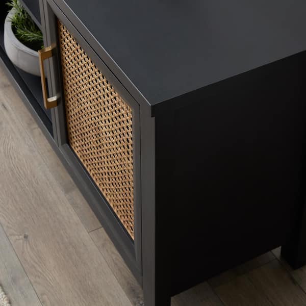 Boston Solid Wood Rattan Cane Tv Cabinet