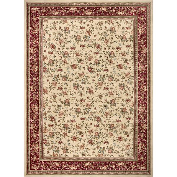 Concord Global Trading Ankara Floral Garden Ivory 5 ft. x 7 ft. Area Rug