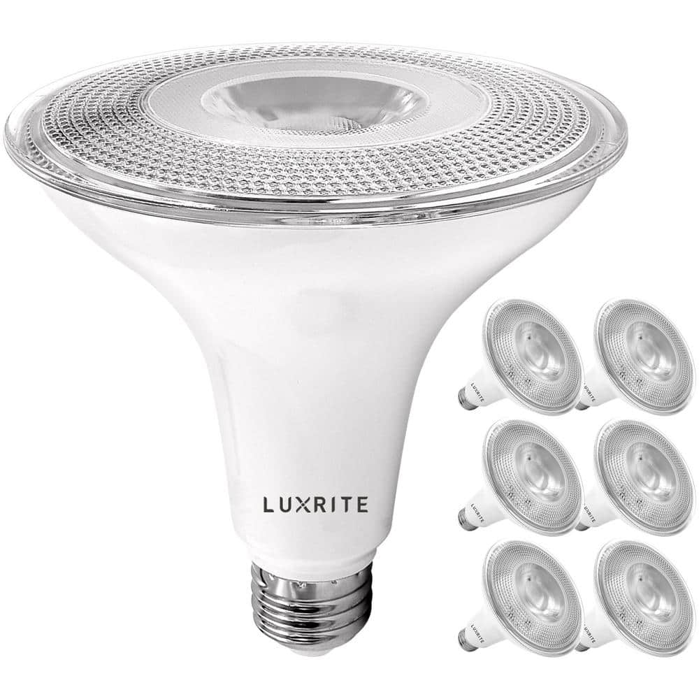 LUXRITE 120-Watt Equivalent PAR38 Dimmable LED Light Bulbs 4000K Cool White Wet Rated (6-Pack) -  LR31618-6PK
