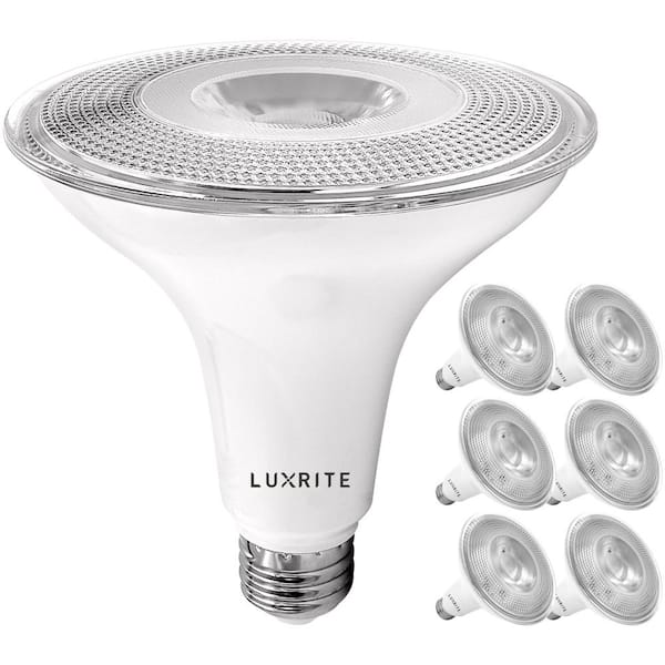 LUXRITE 120-Watt Equivalent PAR38 Dimmable LED Light Bulbs 4000K Cool White Wet Rated (6-Pack)