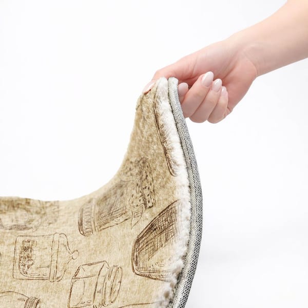 Dream Shag Premium Machine Washable Abstract ADS173 Beige 2 ft. x 7 ft. Runner Rug