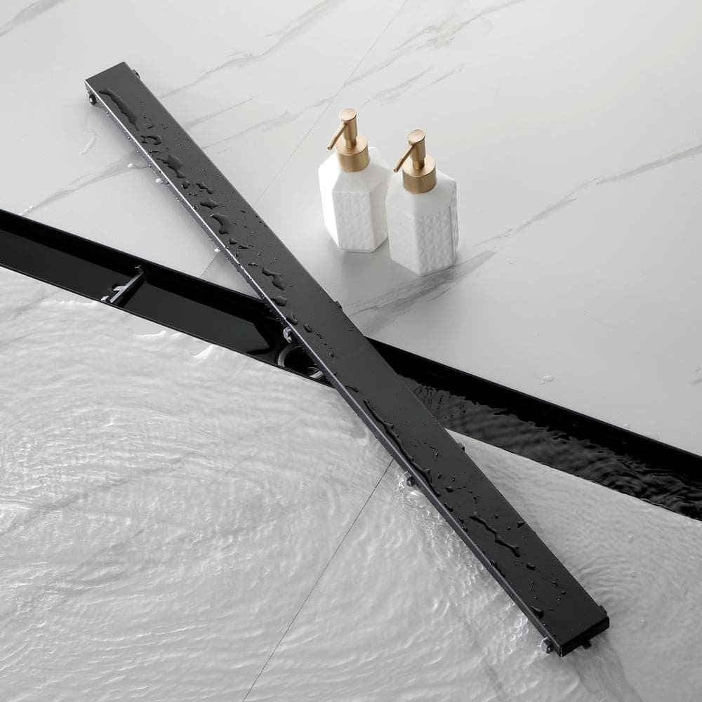 36-Inch Matte Black Stainless Steel Linear Shower Drain