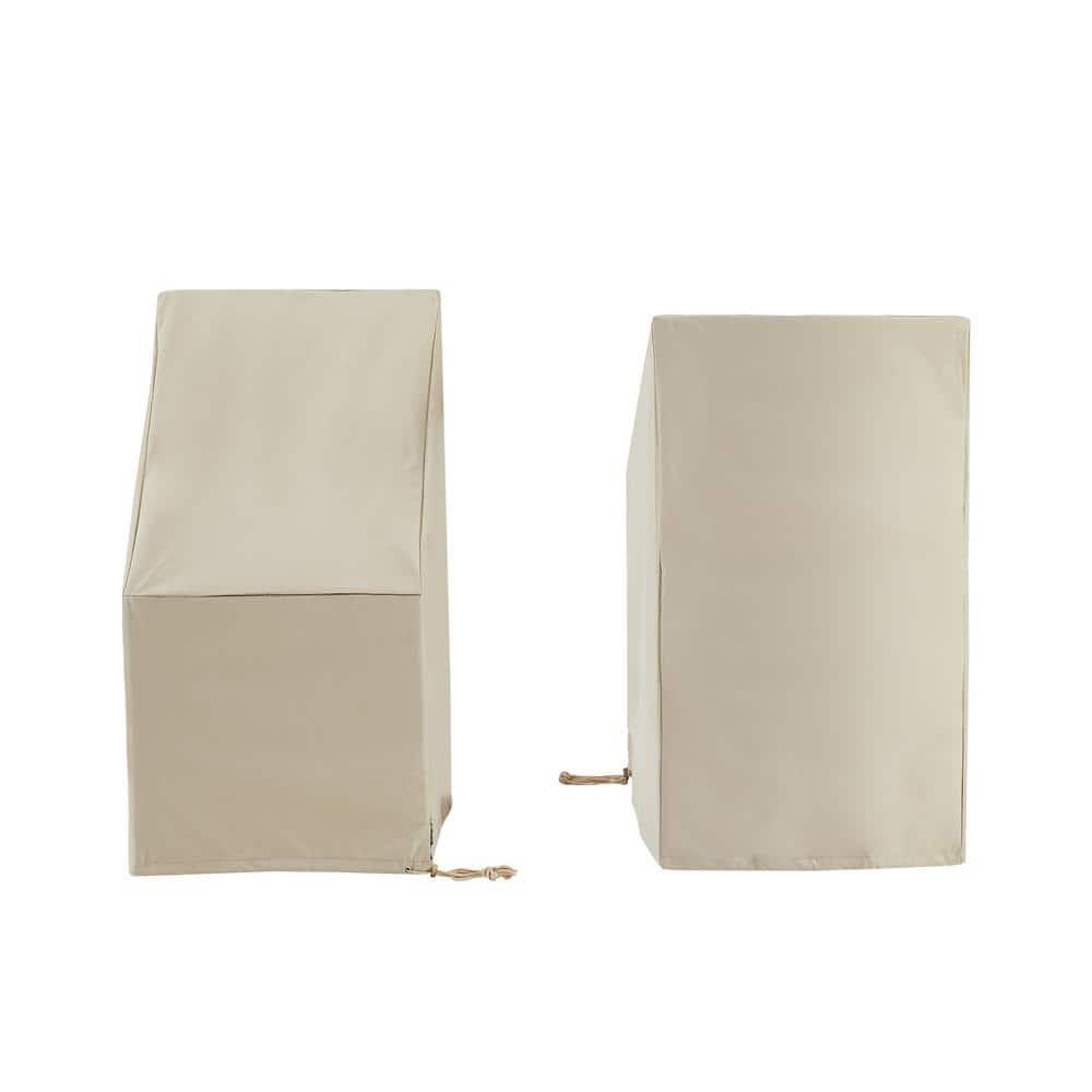 Tan Heavy Gauge Vinyl Outdoor Dining Chair Covers, Set of 2
