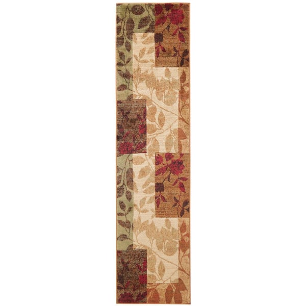 Home Dynamix Tribeca Beige/Brown 2 ft. x 6 ft. Geometric Runner Rug