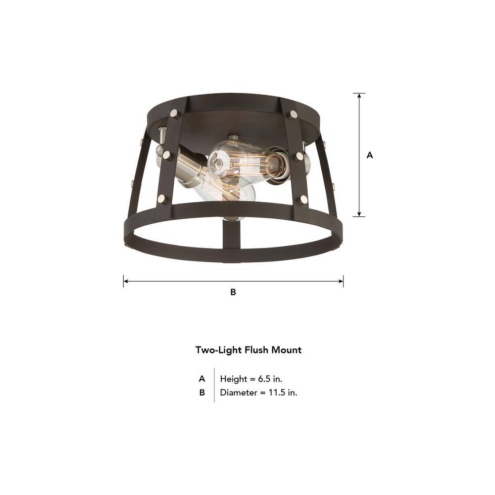 Rustique Glass Drum Flush Mount Ceiling Light
