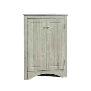 17.2 in. W x 17.2 in. D x 31.5 in. H Oak Gray Linen Cabinet with Adjustable Shelves, Freestanding Floor