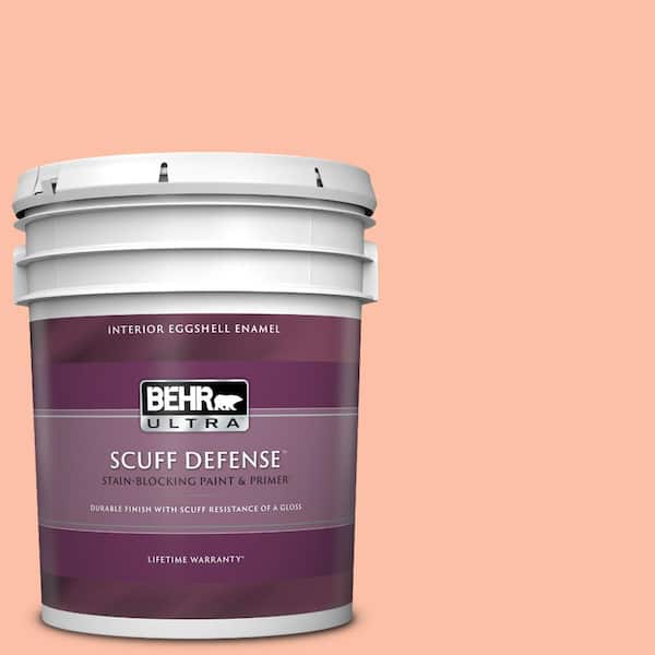 BEHR ULTRA 5 gal. #220A-3 Sweet Apricot Extra Durable Eggshell Enamel Interior Paint & Primer