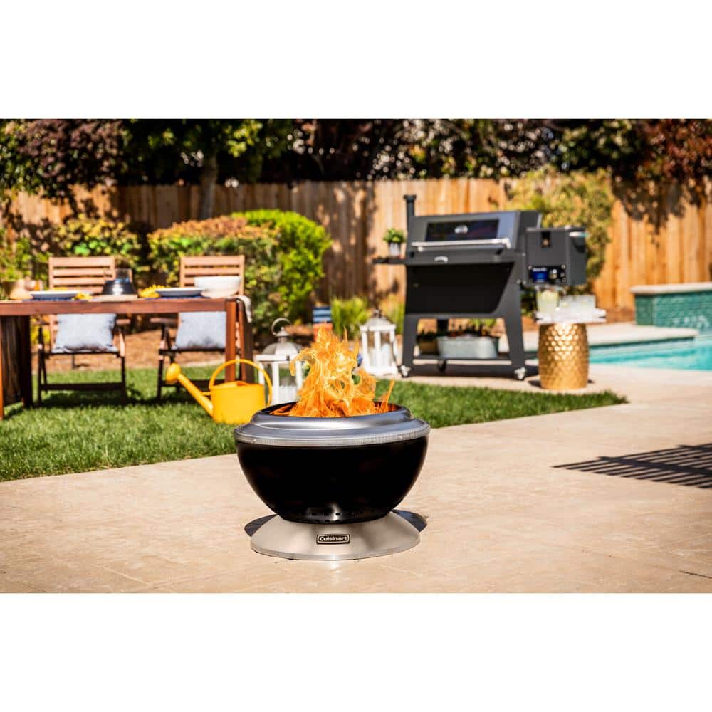 Cuisinart 25" Black Stainless Steel Smokeless Fire Pit