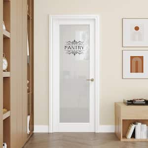 ARK DESIGN 36 in. x 80 in. Solid Core 1-Lite Frosted Glass Pine ...