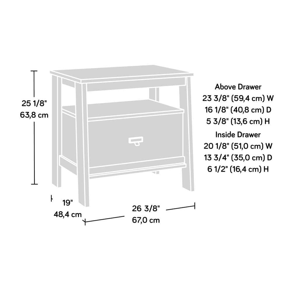Timber Oak 1-Drawer Nightstand with Open Shelf