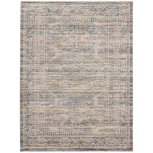 Lynx Ivory Slate 10 ft. x 14 ft. All-over design Transitional Area Rug