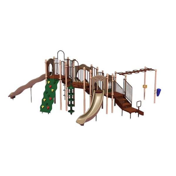 Ultra Play UPlay Today Slide Mountain (Natural) Commercial Playset with Ground Spike