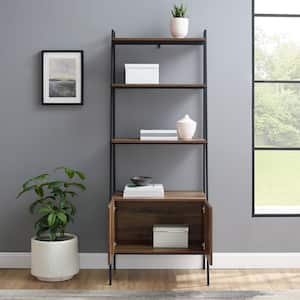 72 in. Industrial Modern Reclaimed Barnwood Ladder Bookcase