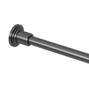 Marina Collection 72 in. Shower Rod and Flange Set in Matte Black