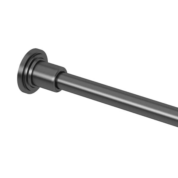 Gatco Marina Collection 72 in. Shower Rod and Flange Set in Matte Black