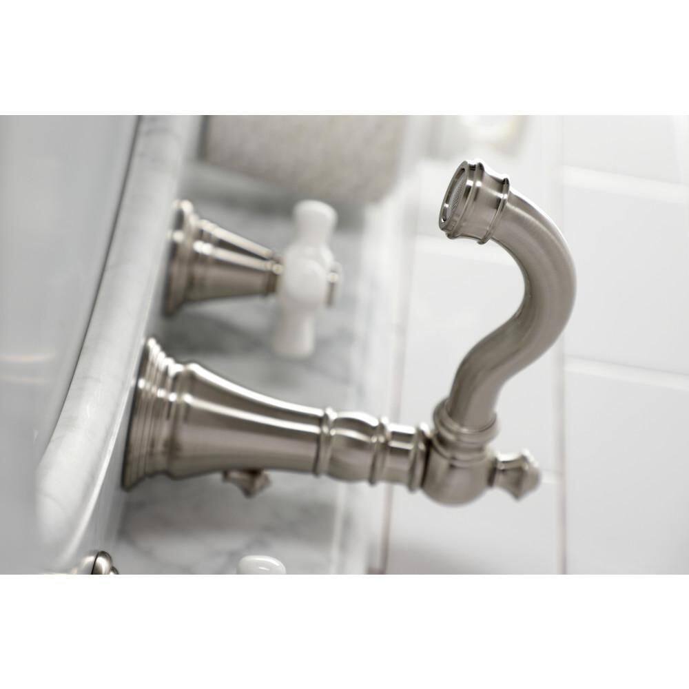 Victorian Elegance 8'' Widespread Brushed Nickel Bathroom Faucet