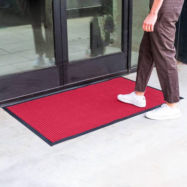 Envelor 3-ft x 5-ft Black Border Rectangular Outdoor Decorative Welcome  Door Mat in the Mats department at