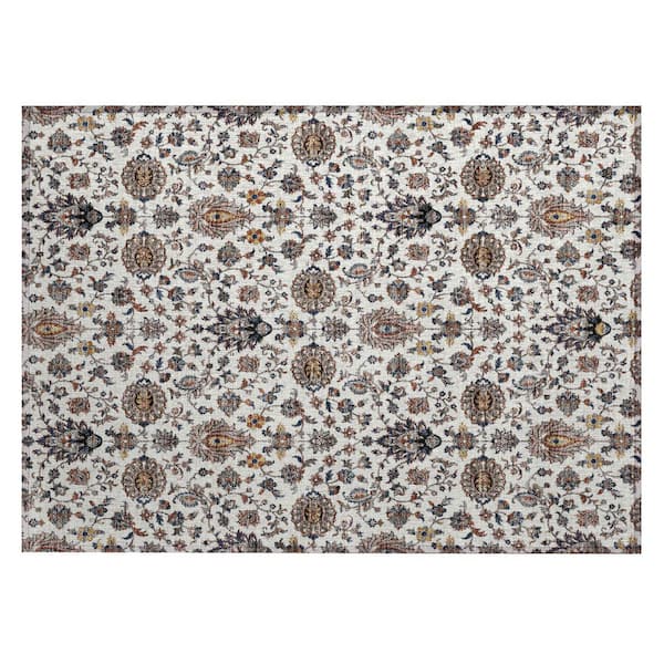 Addison Rugs Chantille Machine Washable Indoor/Outdoor Abstract ACN2192 Ivory 1 ft. 8 in. x 2 ft. 6 in. Accent Rug