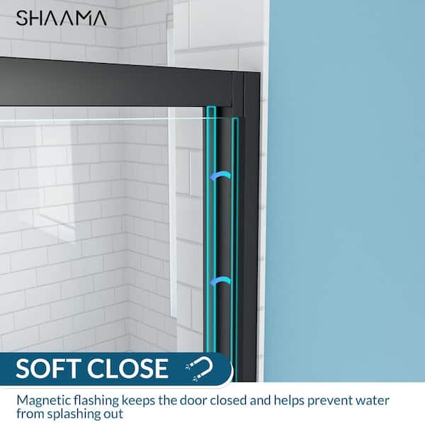 Apple - maruyama4812 Toolkiss 46'' to 48''W x72''H Semi Frameless Sliding Shower