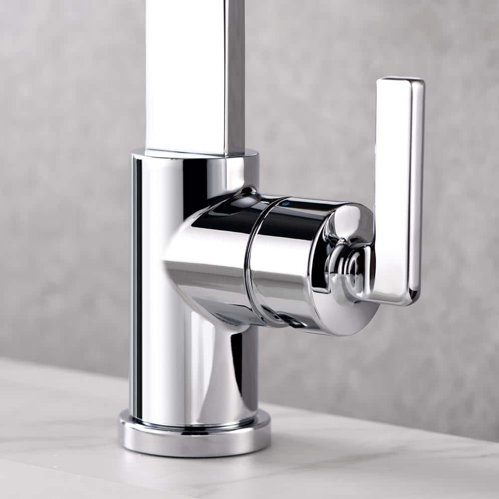 Sleek Chrome Single-Handle 8" Bathroom Faucet with Push Pop-Up Drain