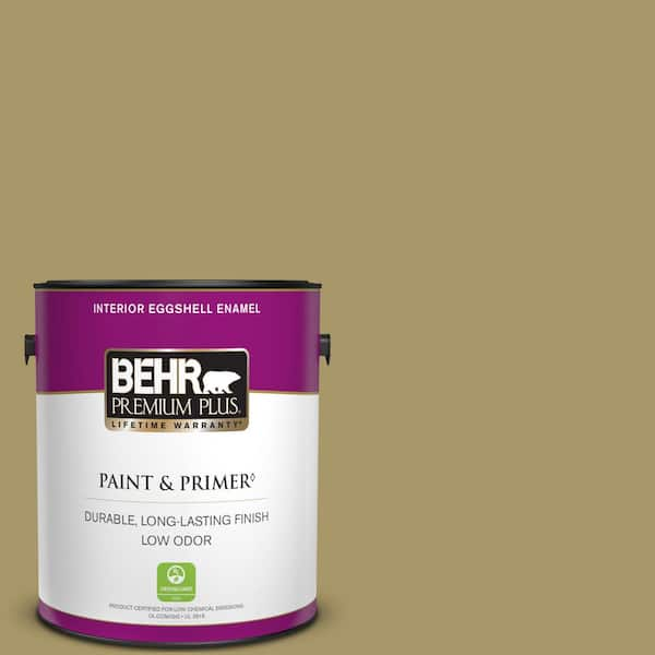 BEHR PREMIUM PLUS 1 gal. #PPU8-05 Eco Green Eggshell Enamel Low Odor Interior Paint & Primer