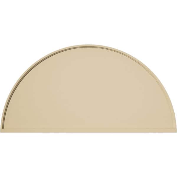 46 in. W x 23 in. H x 2 in. P Half Round Smooth Signature Urethane Pediment, Primed Tan