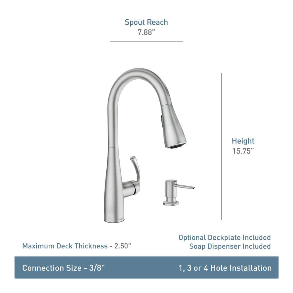 Matte Black Pull-Down Sprayer Kitchen Faucet with Soap Dispenser
