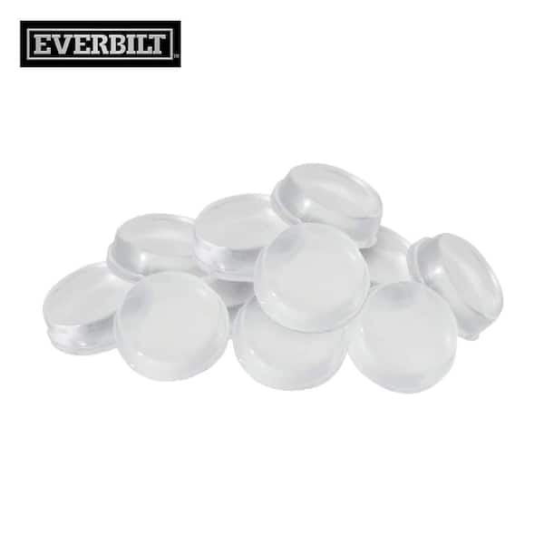 Everbilt 1/2 in. Clear Soft Rubber Like Plastic Self-Adhesive Round Bumpers (16-Pack)