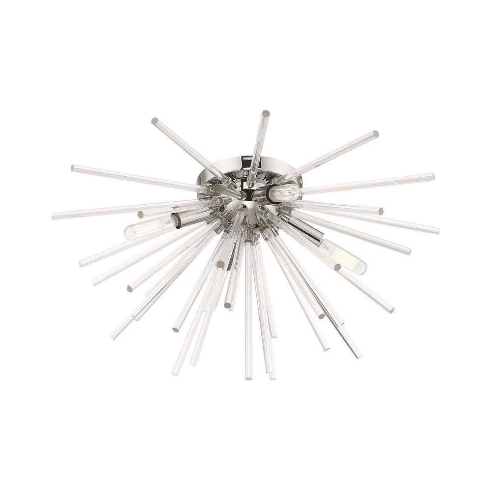 Elysian 20'' Polished Chrome and Crystal LED Flush Mount Light