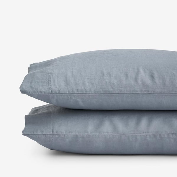 Legends Hotel Dusty Blue Washed Linen Standard Pillowcases (Set of 2)