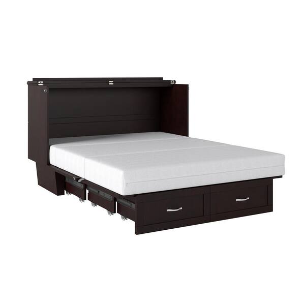 Atlantic Furniture Monroe Espresso Queen Murphy Bed Chest With Charging Station Ac634141 The Home Depot Atlantic Furniture Monroe Espresso, Queen Murphy Storage Platform Bed With Mattress