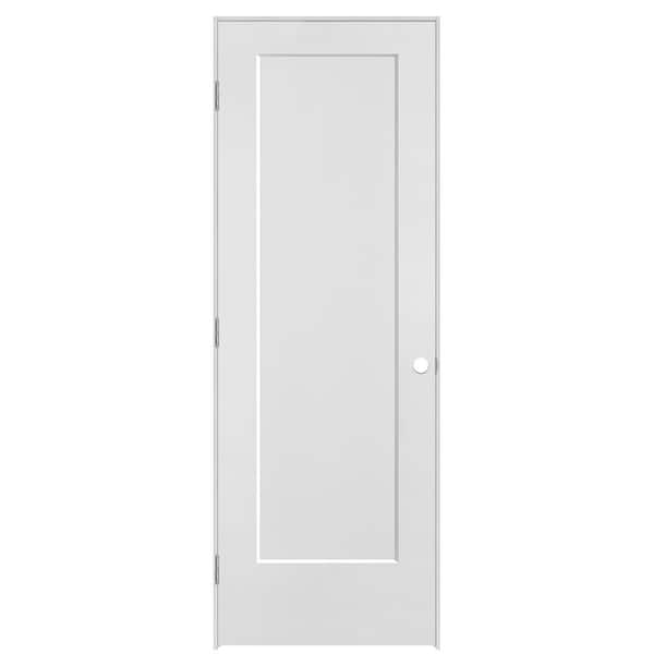 28 in. x 80 in. 1-Panel Lincoln Park Right-Hand Solid Core Primed Molded Composite Single Prehung Interior Door