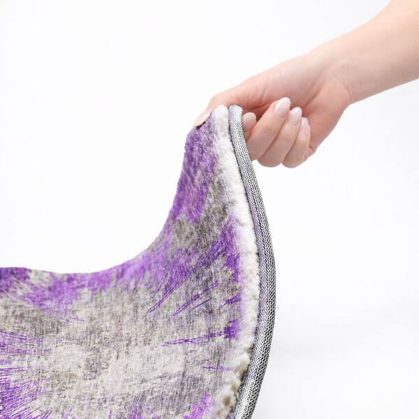 Dream Shag Premium Machine Washable Abstract ADS773 Purple 10 ft. x 14 ft. Area Rug