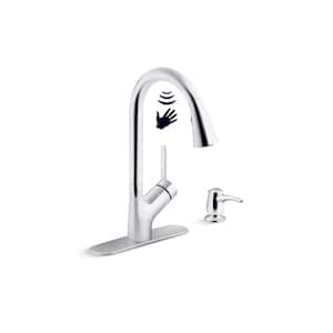 Setra Single-Handle Touchless Pull-Down Sprayer Kitchen Faucet in Polished Chrome
