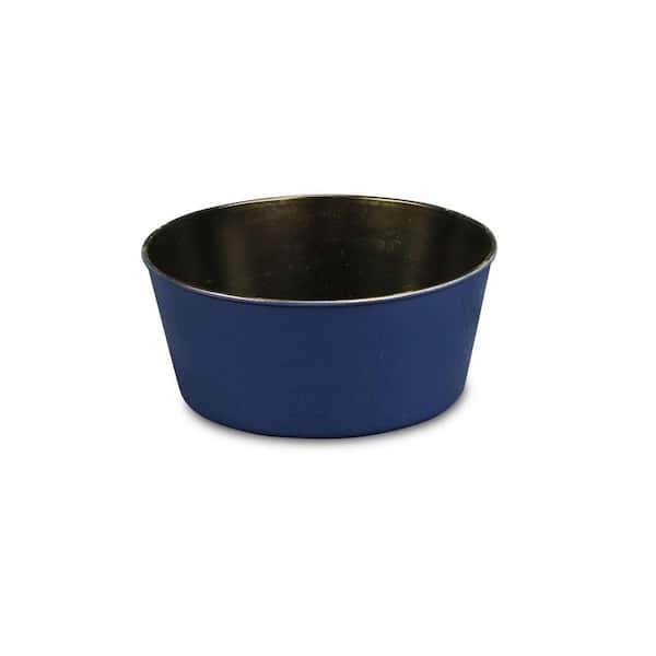 99 Gallon(s) Navy Blue Indoor Plastic Round Planter with Weather Resistance (9.5 in. L x 9.5 in. W x 4 in. H) 1-Pack