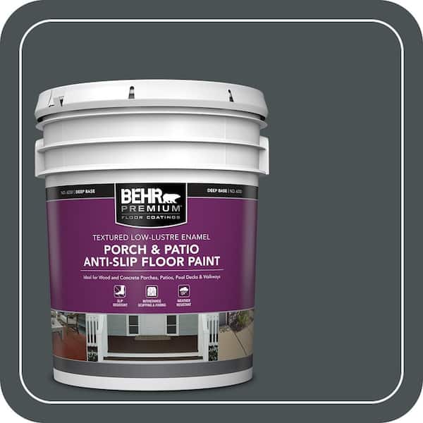 5 gal. #720F-7 Dark as Night Textured Low-Lustre Enamel Interior/Exterior Porch and Patio Anti-Slip Floor Paint