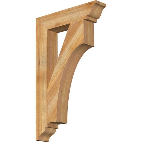 Ekena Millwork 4 in. x 32 in. x 20 in. Western Red Cedar Westlake Traditional Rough Sawn Bracket