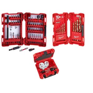SHOCKWAVE Impact Duty Alloy Steel Screw Driver Bit Set with Cobalt Drill Bit Set and Carbide Hole Saws (68-Piece)