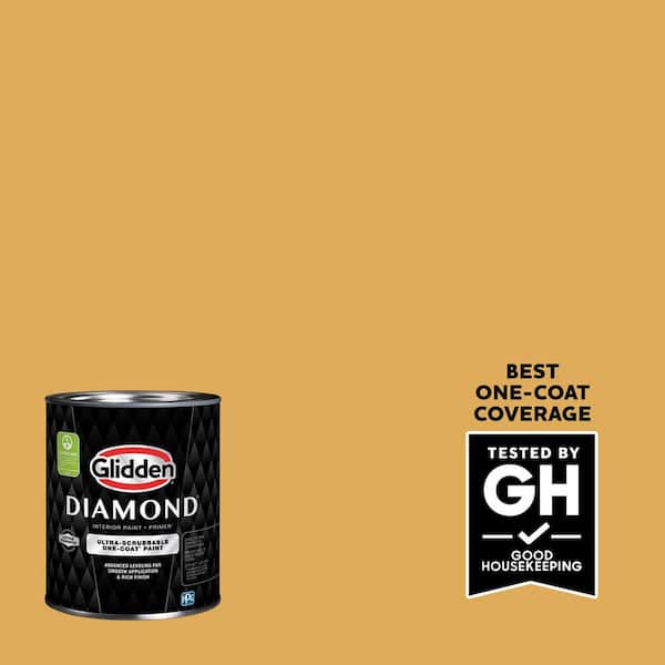 Glidden Diamond 1 qt. PPG1208-5 Brown Mustard Eggshell Interior Paint with Primer