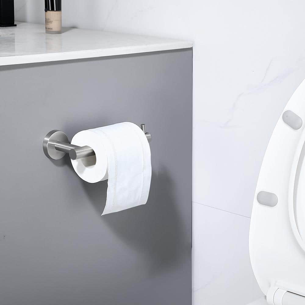 Brushed Nickel Stainless Steel Wall Mounted Toilet Paper Holder Set