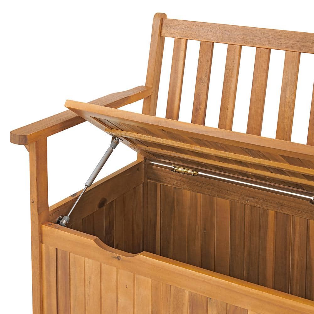 Londonderry 47" Acacia Wood Outdoor Storage Bench