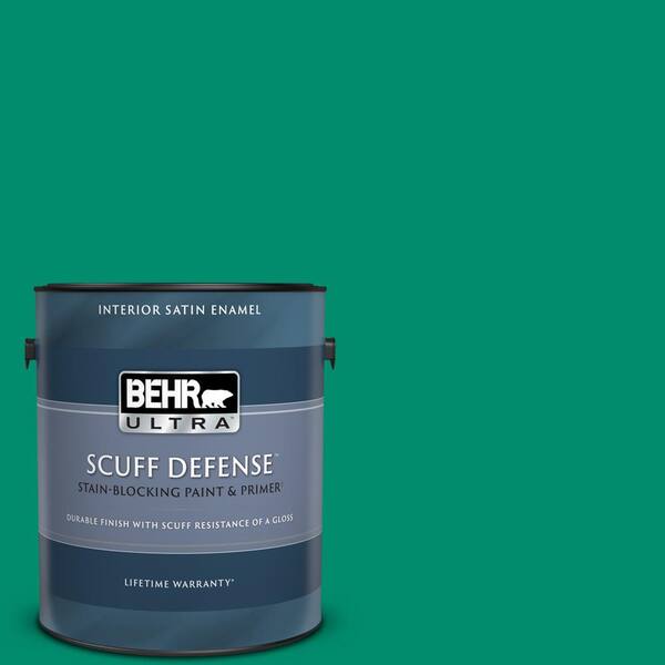 BEHR ULTRA 1 gal. #S-G-470 Festive Green Extra Durable Satin Enamel Interior Paint & Primer
